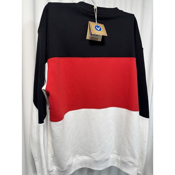 Vast Color block Sweatshirt Black Red Crewneck Pullover Graphic Logo M - Picture 3 of 6